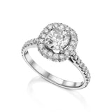 Double Halo Ring Shape in Gold with Diamonds