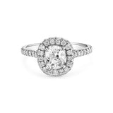 Double Halo Ring Shape in Gold with Diamonds