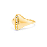Signet Ring in Gold with Diamonds