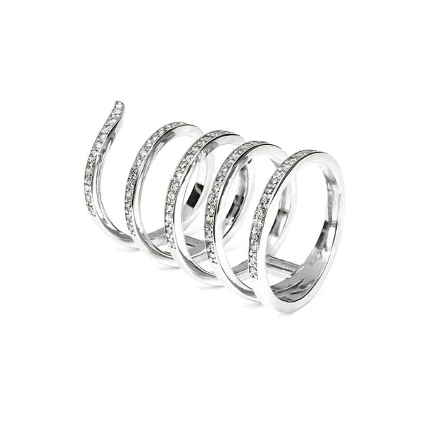 Spiral Style Ring in Gold with Diamonds