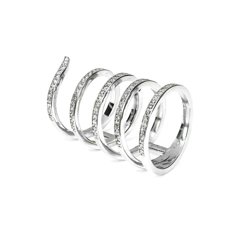 Spiral Style Ring in Gold with Diamonds
