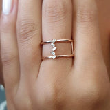 Baguette Ring in gold with diamonds