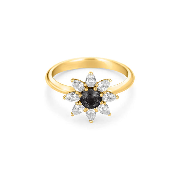 Black Diamond Ring in Gold
