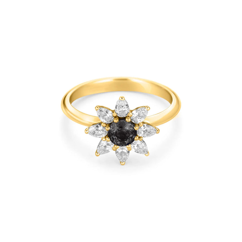 Black Diamond Ring in Gold