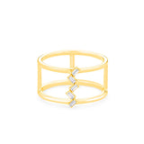 Baguette Ring in gold with diamonds