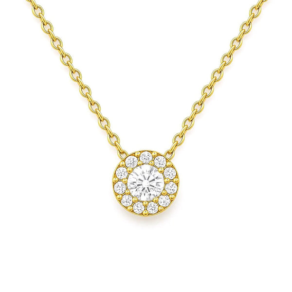 Halo Necklace in Gold with Diamonds
