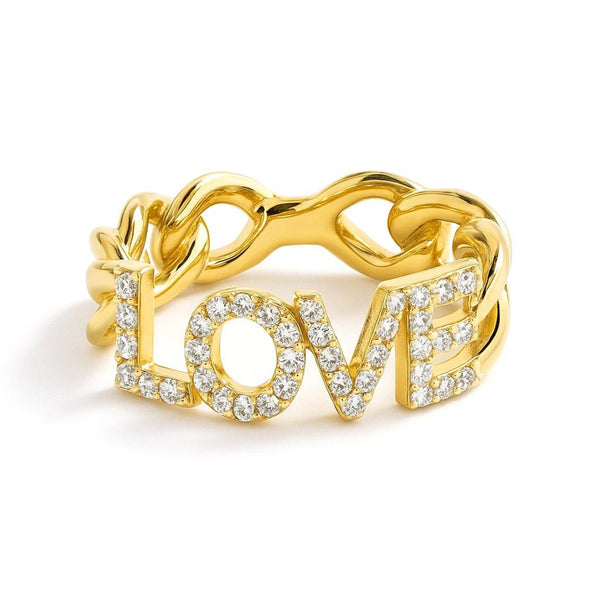 Love Ring in gold with diamonds