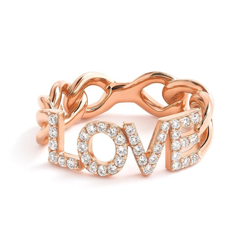 Love Ring in gold with diamonds