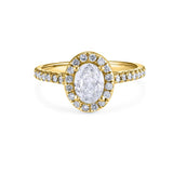 Oval Shape Ring in Gold with Diamonds