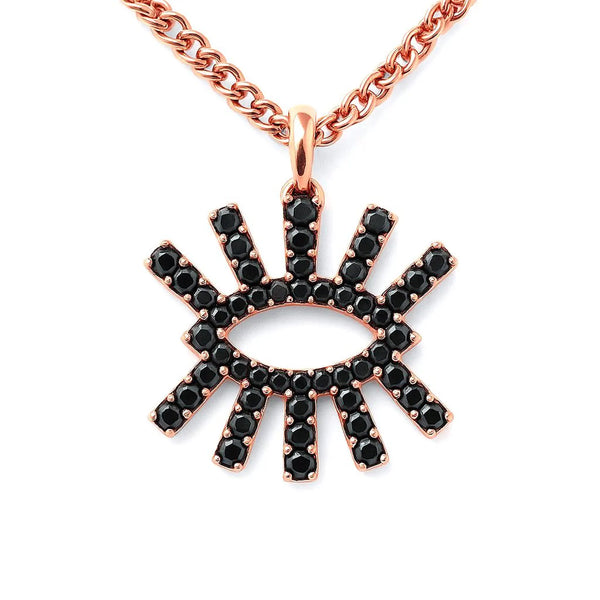 Evil Eye Shape Necklace in Gold with Diamonds
