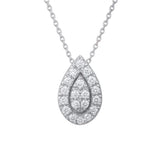 Micro Pave Pear Shape Necklace in Gold with Diamonds