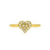Heart Shape Ring in Gold with Diamonds