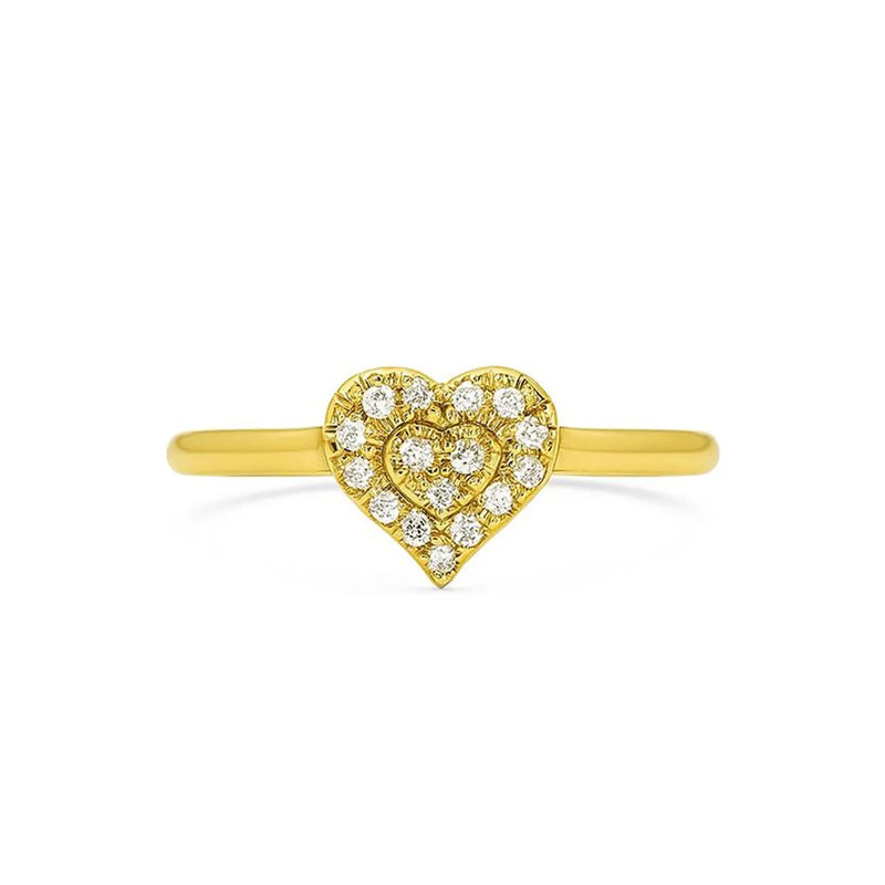Heart Shape Ring in Gold with Diamonds