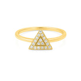 Triangular Shape Ring in Gold with Diamonds