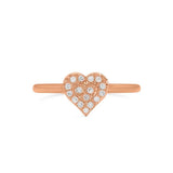 Heart Shape Ring in Gold with Diamonds