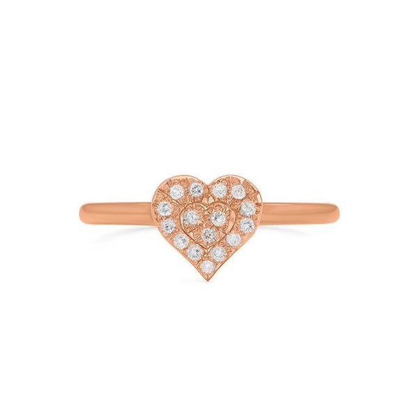 Heart Shape Ring in Gold with Diamonds