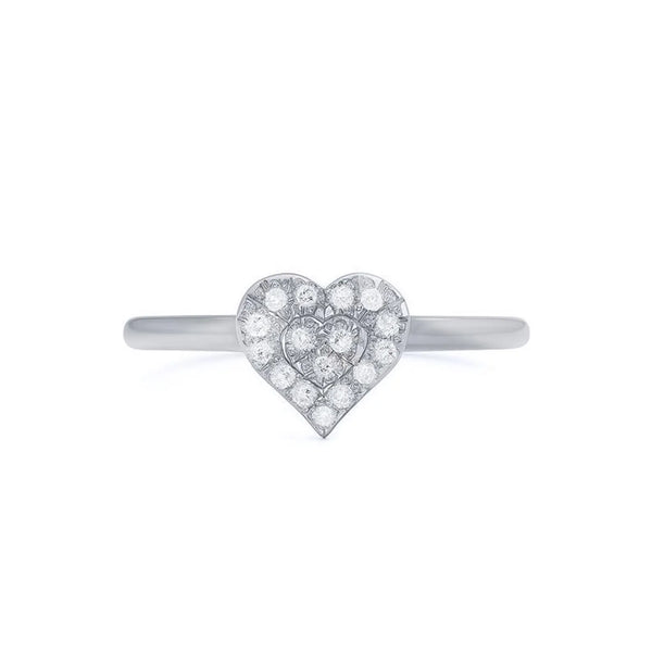 Heart Shape Ring in Gold with Diamonds