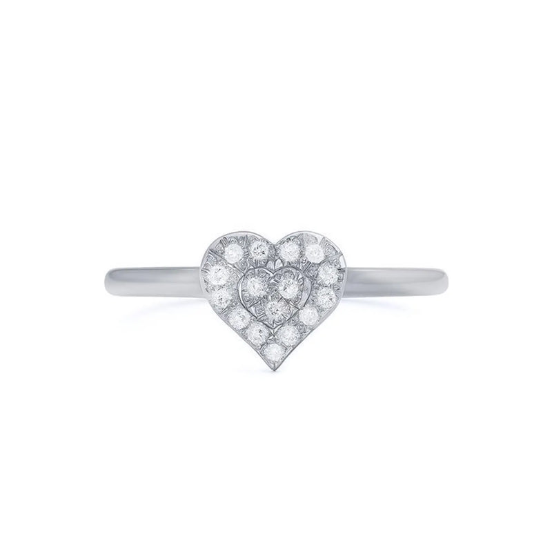 Heart Shape Ring in Gold with Diamonds