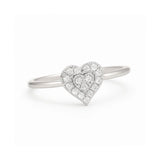 Heart Shape Ring in Gold with Diamonds
