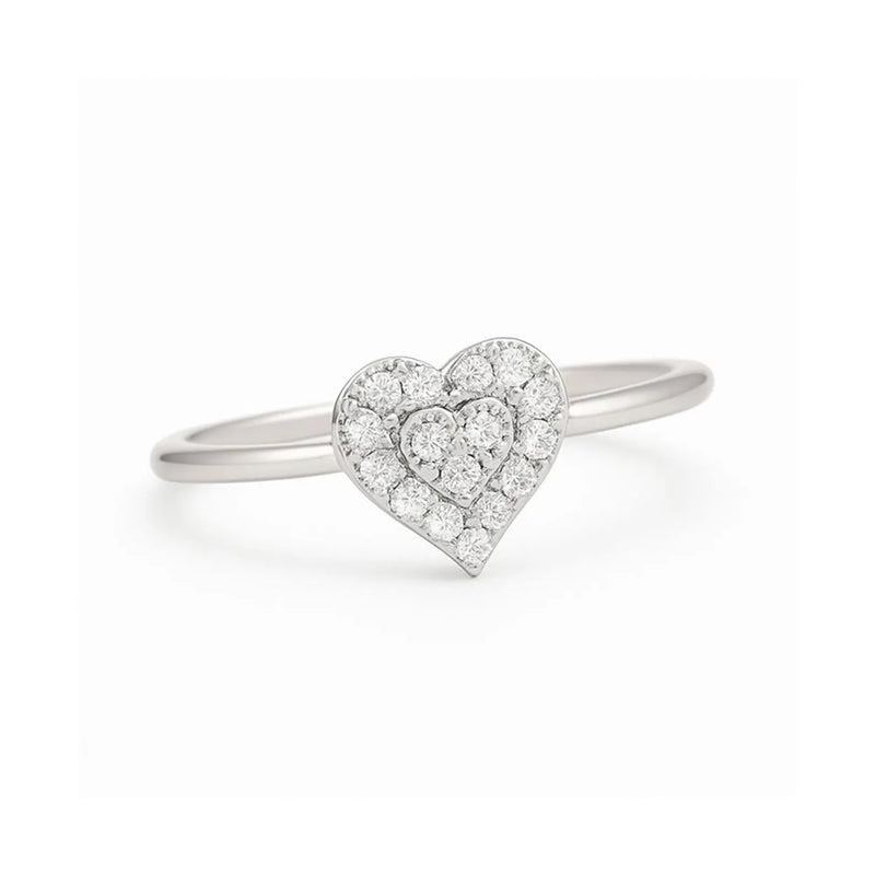 Heart Shape Ring in Gold with Diamonds
