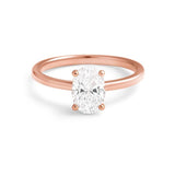 Oval Diamond Solitaire Gold Ring | Natural & Lab Grow