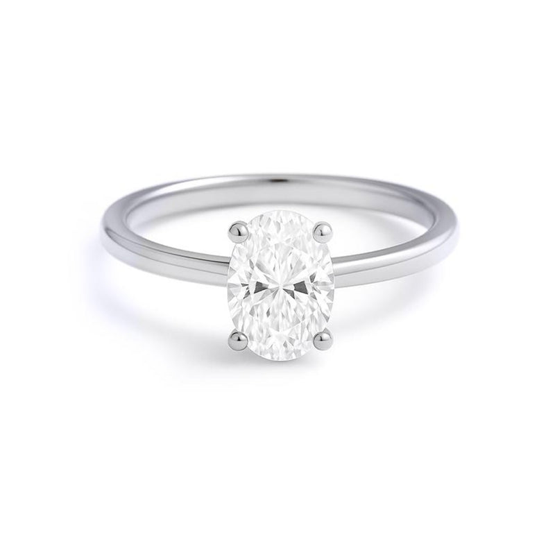 Oval Diamond Solitaire Gold Ring | Natural & Lab Grow