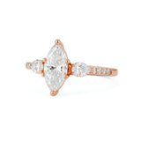 Marquise & 2 Pear shape Natural | Lab Grown Diamond Ring in Gold