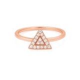 Triangular Shape Ring in Gold with Diamonds