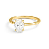 Oval Diamond Solitaire Gold Ring | Natural & Lab Grow