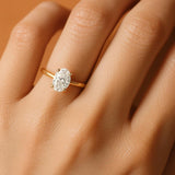 Oval Diamond Solitaire Gold Ring | Natural & Lab Grow