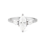 Marquise & 2 Pear shape Natural | Lab Grown Diamond Ring in Gold