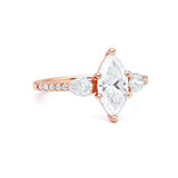 Marquise & 2 Pear shape Natural | Lab Grown Diamond Ring in Gold