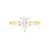 3 Pear Shape Lab or Natural in Gold with Diamonds