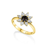 Black Diamond Ring in Gold