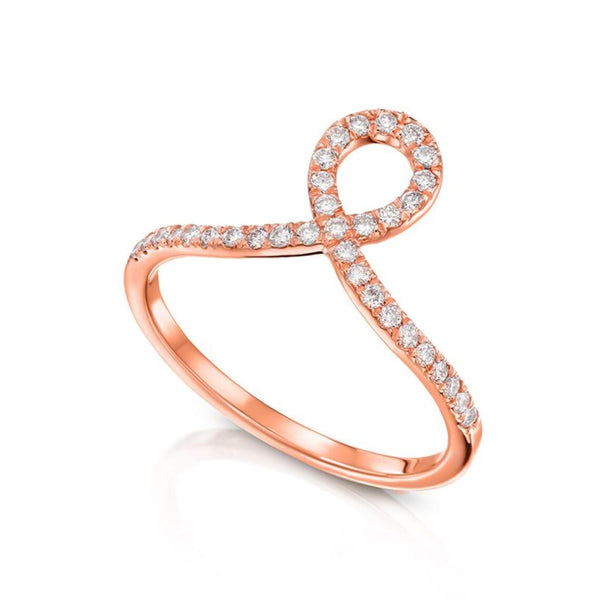 Infinity Ring in Gold with Diamonds