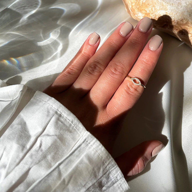 Marquise Shape Ring in Gold with Diamonds