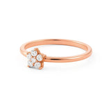 Minimalist Flower Shape Ring in Gold with Diamonds