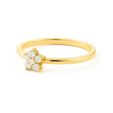 Minimalist Flower Shape Ring in Gold with Diamonds