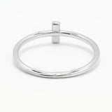 Minimal Three Stone Ring in Gold with Diamonds
