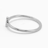 Minimal Three Stone Ring in Gold with Diamonds