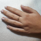 Minimal Three Stone Ring in Gold with Diamonds