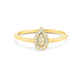 Pear Shape Ring in Gold with Diamonds