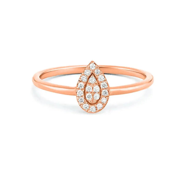 Pear Shape Ring in Gold with Diamonds