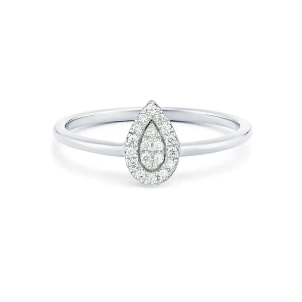 Pear Shape Ring in Gold with Diamonds