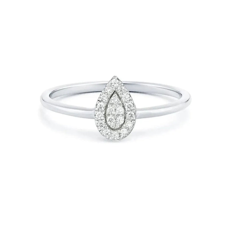 Pear Shape Ring in Gold with Diamonds