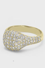 Puff Cushion Ring in Gold with Diamonds