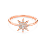 Star Shape Ring in Gold with Diamonds