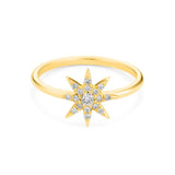 Star Shape Ring in Gold with Diamonds