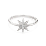 Star Shape Ring in Gold with Diamonds
