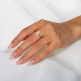 Triangle Shape Ring in Gold with Diamonds